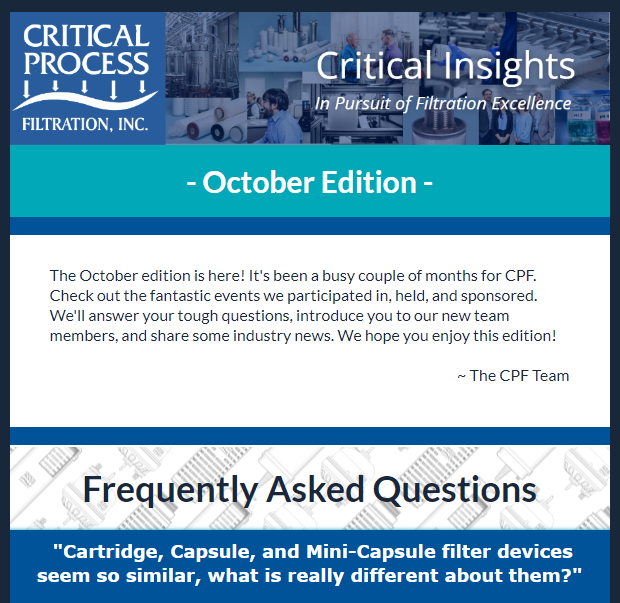 In the news | Critical Process Filtration